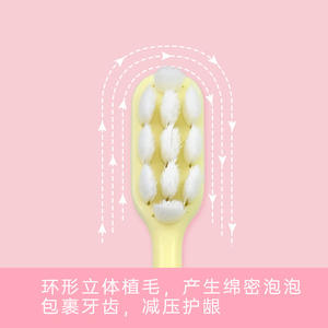 OkSmiles Brosse à dents à poils doux pour enfants de 2 à 12 ans Brosse à dents manuelle de haute qualité avec design à poils moelleux - Product Image 4