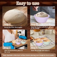Panier de levage en silicone de 5 pouces, bol rond unique pour la pâte à pain au levain, antiadhésif, compatible four, sans BPA