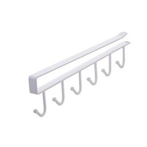 Support de rangement mural en métal Tiger Secretary Cabinet avec six crochets pour cuisine et armoire, noir et blanc - Product Image 5