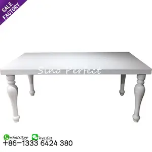 Muebles de banquete con espejo blanco, mesa de comedor Rectangular de acero inoxidable con patas doradas y sillas para eventos de boda y banquete