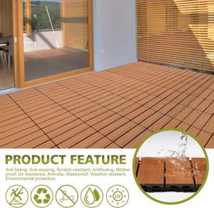 30*30cm Buckle DIY Splicing Wood Plastic Wpc Composite Decking Floor Patio Tiles Outdoor Deck Tiles Interlocking - Product Image 2