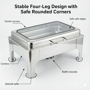 Stainless Steel Chafing Dish <strong>Buffet</strong> <strong>Warmer</strong> with Glass Lid Full Size Food <strong>Warmer</strong> for Catering Hotel Restaurant Fuel Heated Chafer - Product Image 6