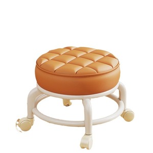 Swivel <b>Caster</b> Stool With <b>Wheels</b> Tiled Seat Silent <b>Casters</b> Low Stool For Toddlers Learning To Walk Four Wheeled Stool - Product Image 5