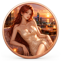 Pièce de monnaie en cuivre pur 999 de 1 oz, plusieurs types, thème Urbain Fashionista, couleur haute définition, édition collector 3D