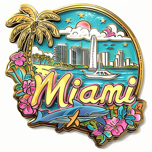 All'ingrosso moda varietà di stili USA Miami metallo magnete per il frigorifero di personalizzazione del turismo magneti da frigorifero - Product Image 3