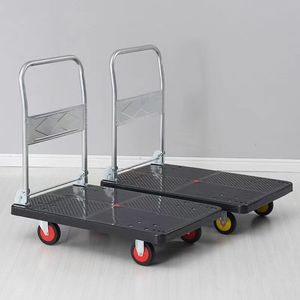 Carretilla de Mano Plegable de Cuatro Ruedas, de Polipropileno Negro, con Capacidad de Carga de 100-800 kg, Carrito de Transporte para Compras - Product Image 2