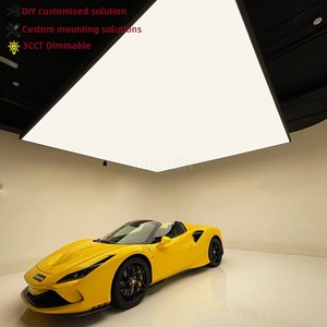 Boîte à lumière LED 3CCT personnalisée à intensité variable Systèmes de plafond extensible à film souple ignifugé UV pour la beauté et l'entretien de la voiture - Product Image 1