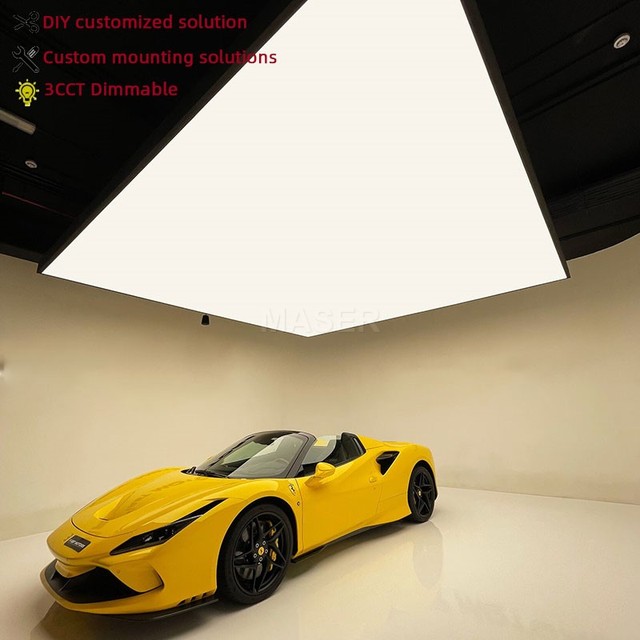 Customized 3CCT Dimmable LED Light Box UV Fireproofing Soft Film Stretch Ceiling Systems for Car Beauty/Maintenance