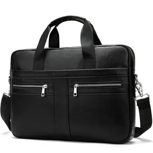 Wholesale Luxury High Quality Portable Genuine Leather Shoulder Bags Business Briefcase