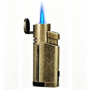 Jet Torch Cigar <b>Lighter</b> with Cigar Punch <b>Windproof</b> Refillable Butane Cigarette <b>Lighter</b> for Cigar Custom Logo Wholesale Bulk - Product Image 1