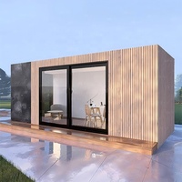 Maison préfabriquée en conteneur, design modulaire rectangulaire en verre trempé miroir, pour bureau, villa, maison préfabriquée