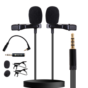 New Dual-head Clip Lavalier Collar <strong>Microphone</strong> for Speaking Tie Clip-on <strong>Lapel</strong> <strong>Microphone</strong> Noise Cancelling,condenser <strong>Microphone</strong> - Product Image 4