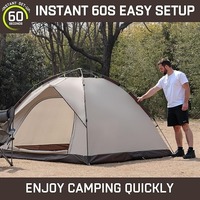 Tente instantanée 4 saisons OEM, installation en 60 secondes, imperméable, pour le camping en famille, la randonnée, la plage ou autres activités de plein air