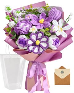 Cadeaux créatifs personnalisés, bouquet <span class=keywords><strong>de</strong></span> fleurs <span class=keywords><strong>éternel</strong></span>les fait main au crochet, fleurs d'imitation <span class=keywords><strong>de</strong></span> tournesol finies pour la Saint-Valentin - Product Image 1