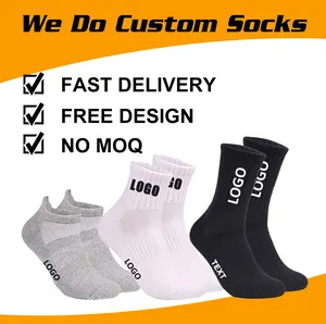 FREE DESIGN SAMPLES Breathable Cotton Customized Sock Design Custom Logo Men Crew Sock