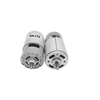Moteur CC puissant 12V tout métal à bobinage décalé 775, roulements à billes à mandrin, commutation fluide, fixation à bride, 100W