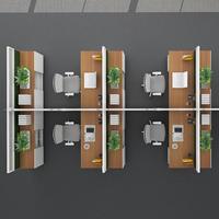 Bureau de travail de qualité supérieure avec cabine modulaire et mobilier moderne pour bureau pour 2 personnes