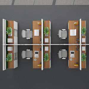 모듈식 칸막이를 갖춘 프리미엄 오피스 워크스테이션 데스크, 모던 가구 2 인용 오피스 데스크 - Product Image 5