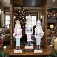 Redeco Nouveauté Série Noël Casse-Noisette Rose en Résine Décoration de Noël Artisanat Casse-Noisette