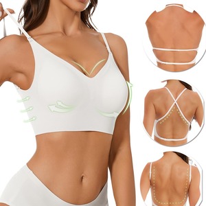 Nuovo Stile <span class=keywords><strong>Reggiseno</strong></span> Senza Cuciture con Ampia <span class=keywords><strong>Schiena</strong></span> <span class=keywords><strong>Scoperta</strong></span>, Spalline Sottili, <span class=keywords><strong>Schiena</strong></span> <span class=keywords><strong>a</strong></span> U Ampia, Traspirante per Donne - Product Image 1