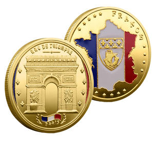 주식 프랑스 랜드마크 기념 아연 합금 3D 동전 세트 에펠 탑 & 아크 드 개선문 페인트 도금 소장 동전 - Product Image 2