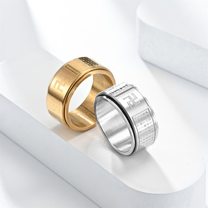 Ansia Fidget Spinner anelli per uomini donne buddhismo svastiche in acciaio inox girevole anello Punk gioielli Anti Stress - Product Image 3