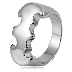 yunnique Bat Shape Stainless Steel <b>Ring</b> Men's Fashion Jewelry Geometric Design Gift Accessory - Product Image 1