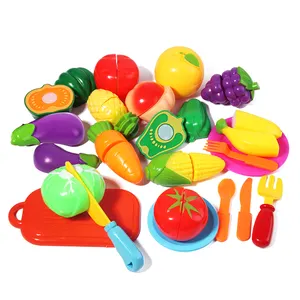 カッティングプレイふり食品カット可能な果物と野菜キッチンおもちゃアクセサリーセットナイフまな板プレート