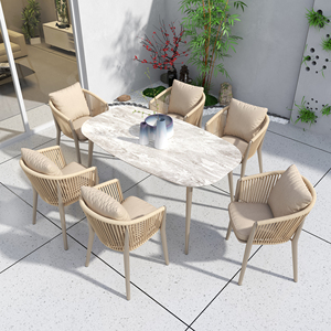 Ensemble de meubles de jardin patio <span class=keywords><strong>restaurant</strong></span> extérieur <span class=keywords><strong>terrasse</strong></span> bon marché Fuliu chaise de salle à manger extérieure tissée en corde meubles de chaise de <span class=keywords><strong>terrasse</strong></span> en corde - Product Image 2