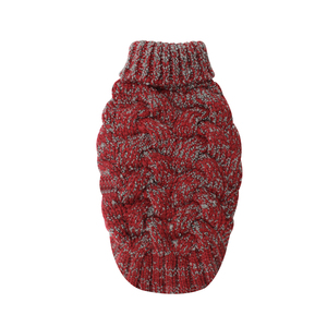 Red Gray Checkered Chunky Knit <strong>Dog</strong> Sweater, Warm Turtleneck Pet <strong>Jumper</strong> <strong>for</strong> Small Medium <strong>Dogs</strong>, Cozy Winter Apparel - Product Image 2