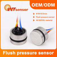 Capteur de pression sanitaire WTsensor PC10P, qualité alimentaire, hygiénique, pour lait, bière, liquides, en acier inoxydable, à cellule isolée remplie d'huile, SS