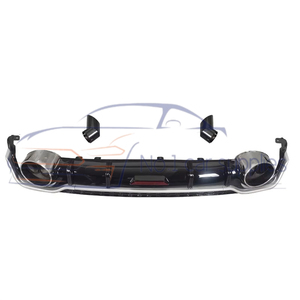 Difusor Trasero de Fibra de Carbono con Franja Plateada en Negro Brillante para A6 C8 con Lámpara, Labio de Parachoques Trasero S6 para A6 Sline 2019 2020 <span class=keywords><strong>2021</strong></span> 2022 - Product Image 4