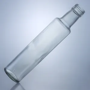 Yuncheng Made Unbreakable Empty Glass Bottle Wide Neck Transparent Round Oil Bottle With Screw Cap