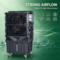 Système de ventilation par évaporation pour ferme avicole 450W 12000m³/h – Refroidisseur d'air portable avec rideau d'eau
