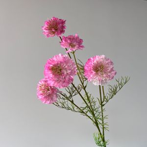 Flores Artificiales, Ramas Largas de Flor de Pino de 5 Cabezas, Seda de Alta Simulación, Decoración para Bodas - Product Image 1