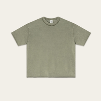 T-shirt tendance de marque, coupe ample et lourde, nouveau, 275g de coton lavé, ourlet roulé vintage, coupe ample, manches courtes pour homme