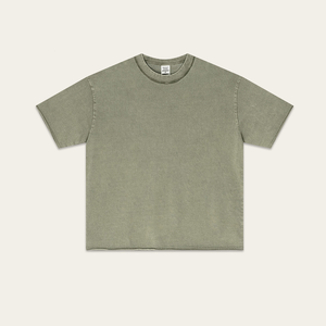 T-shirt tendance de marque, coupe ample et lourde, nouveau, 275g de coton lavé, ourlet roulé vintage, coupe ample, manches courtes pour homme - Product Image 3
