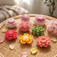 J-1248 Moule en silicone de qualité alimentaire, écologique, fait main, motif fleur moderne, petit, jetable, pour savon, bougie, outil de pâtisserie pour fondant, DIY Rose