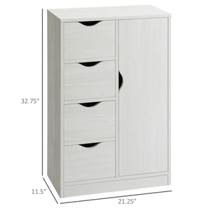 Armoire de rangement étroite et haute moderne avec tiroirs et porte pour la cuisine, le garde-manger, le bureau à domicile avec cet armoire d'appoint au design épuré - Product Image 4