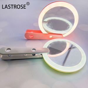 Miroir de maquillage LED pliable de voyage OEM avec logo, outil de maquillage portable avec pince à cils - Product Image 5