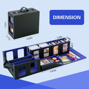  Boîte de rangement Commander en cuir PU personnalisable, écologique, capacité de 400 cartes à double pochette, 4 compartiments amovibles - Product Image 2