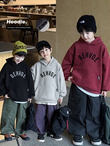 Haut pour bébé garçon, style coréen, doublé polaire, en coton, avec impression de lettres, nouvelle collection hiver 2025, passe-partout - Product Image 6