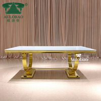 Ourwarm — table circulaire moderne en acier inoxydable, table à manger pour le mariage