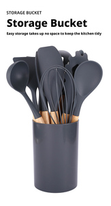 Ustensiles de cuisine en silicone antiadhésifs, ensemble d'ustensiles de cuisine, spatule, pelle, fouets, ensemble d'outils de cuisson - Product Image 2