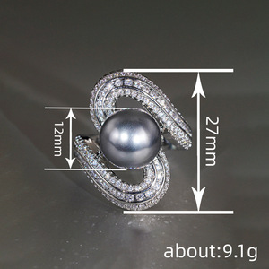 Anello di Moda in Stile Futuristico con Effetto Perla, Elegante Accessorio Minimalista per Uso Quotidiano Femminile - Product Image 4