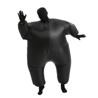 Costume gonflable pour adulte en forme de poisson noir et blanc, convient aux personnes de 1,5 à 2 m. Idéal pour Noël, le cosplay, les fêtes, les spectacles sur scène et les bals masqués