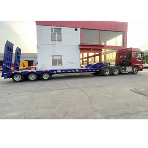 รถกึ่งพ่วงแบบเตียงต่ำ3เพลารถกึ่งพ่วงไฮดรอลิกเหล็กเตียงต่ำสำหรับรถบรรทุกรถพ่วง - Product Image 5
