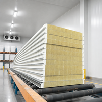 Panneau sandwich en laine de roche à isolation thermique de 50 à 200 mm, panneau composite en laine minérale ignifuge pour mur-rideau métallique