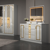 Ensemble de meubles de chambre à coucher complet en bois MDF, moderne et luxueux, avec lit double king size en cuir, idéal pour la chambre principale, vente en gros à prix abordable