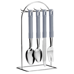 Cổ điển nóng bán 24 cái cho gia đình khách sạn món ăn an toàn Flatware nhựa xử lý với sắt Kệ thép không gỉ Bộ dao kéo - Product Image 1